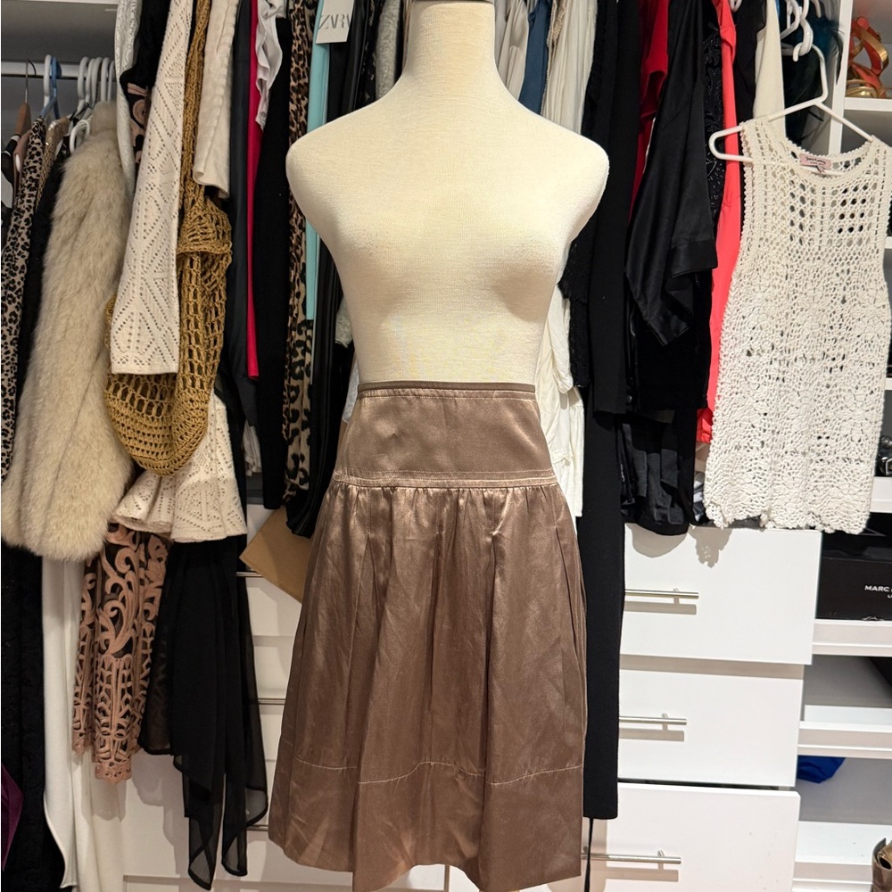 BCBGMaxAzria vintage Shimmering Copper A-Line Skirt